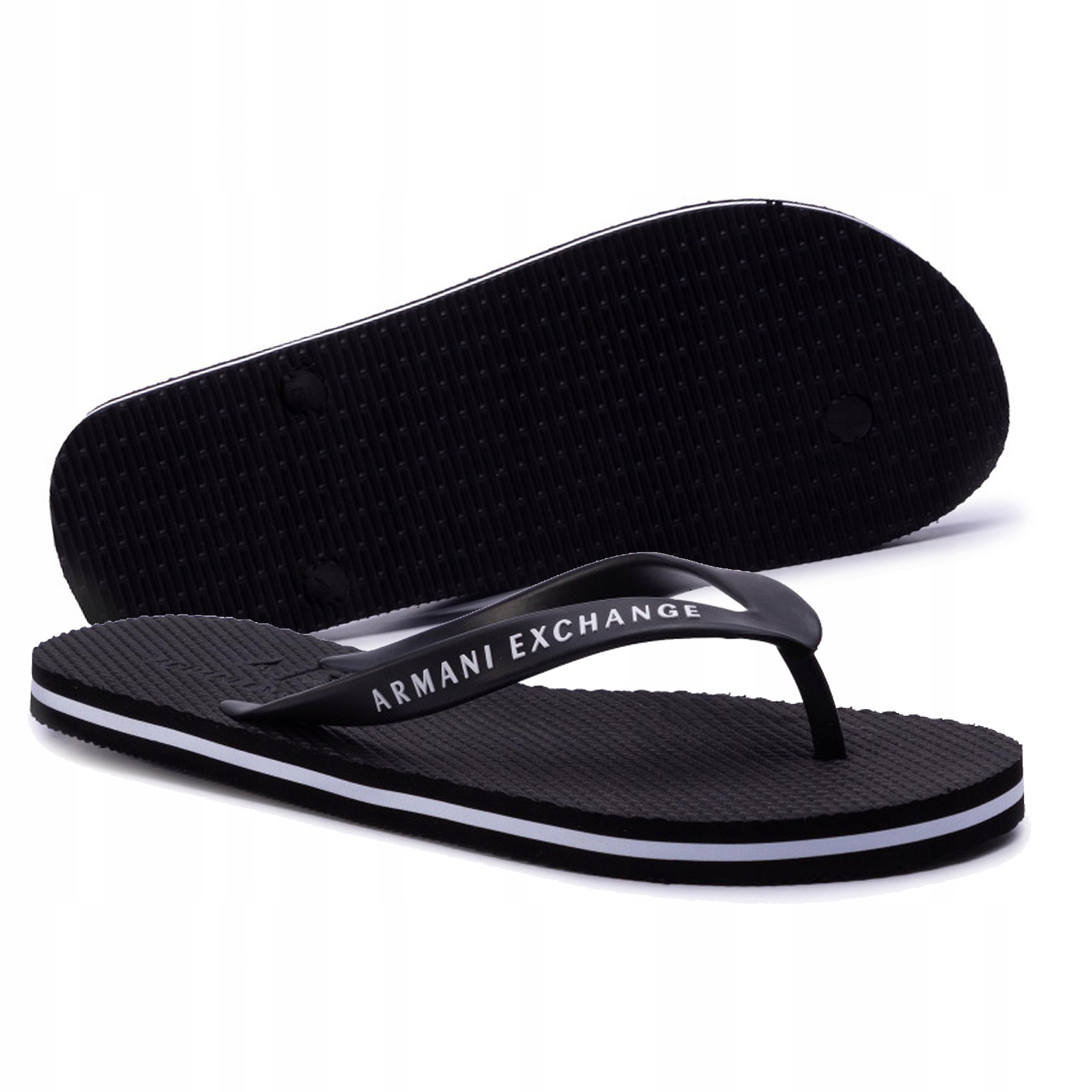 Armani Exchange pánské černé žabky nazouváky bazén XUQ001-XCC10-00002 42
