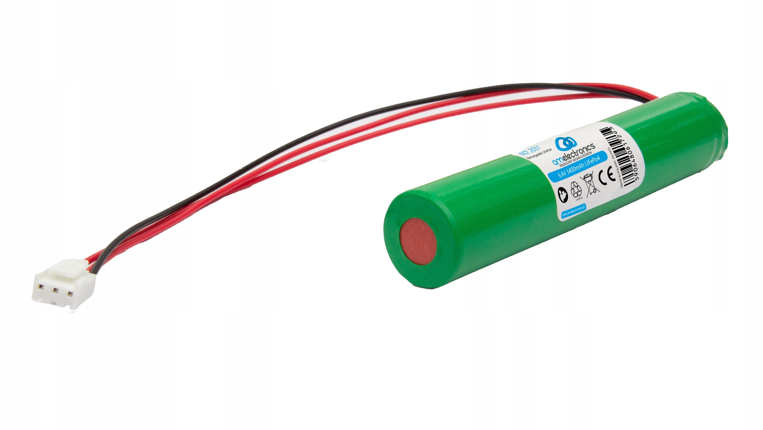 6,4V 3400MAH LIFEPO4 lampa awaryjna bateria