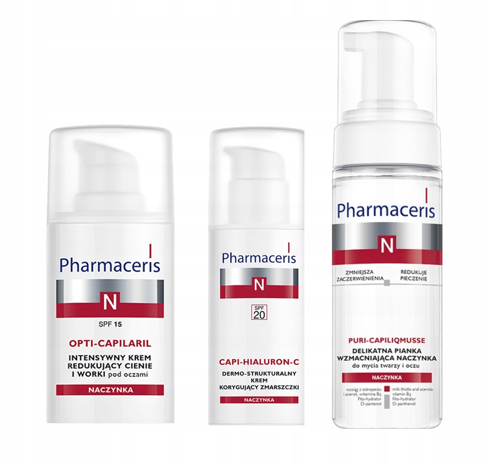 Pharmaceris N Zestaw Krem redukujący cienie Krem korygujący Pianka