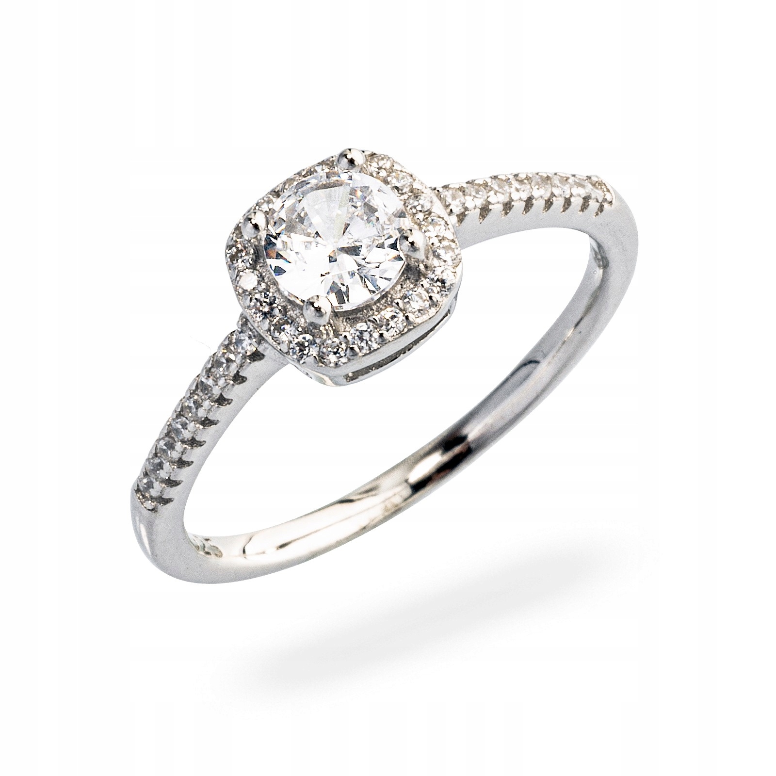 Stříbrný klasický prstýnek s zirkon