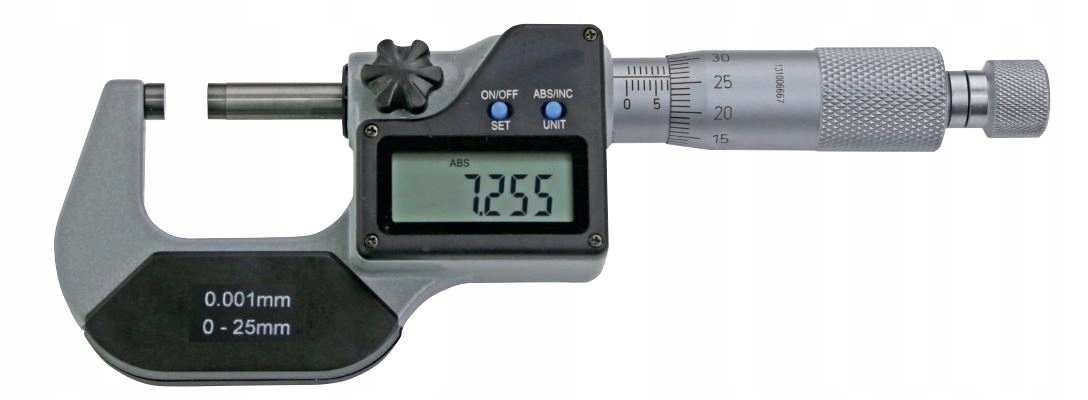 МІКРОМЕТР ЦИФРОВИЙ ЗОВНІШНІЙ DIN863 ABS 0-25 0,001