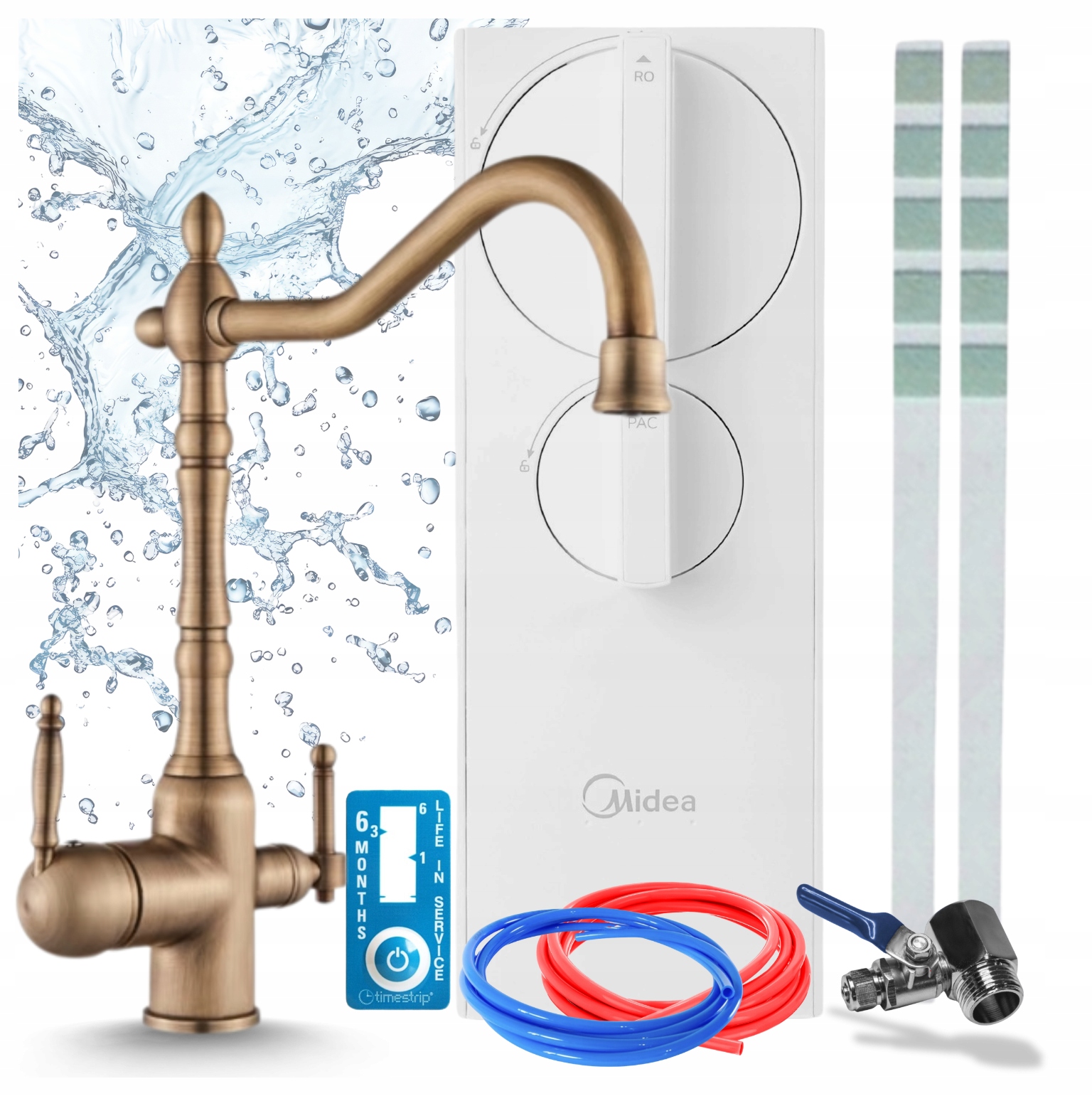 Systém Reverzní Osmózy Midea 400GPD RO5 S Třícestnou Mosaznou Baterií Pzh