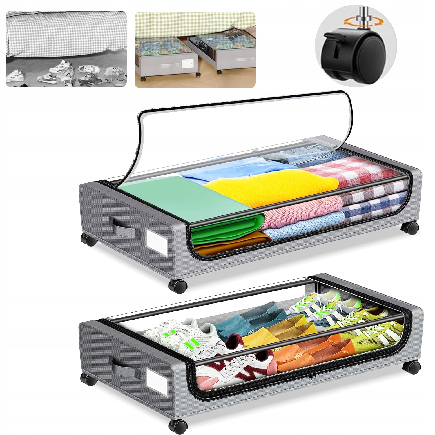 2 X Organizér Na Povlečení Přikrývka Potah Kontejner Na Oblečení Pod Postel