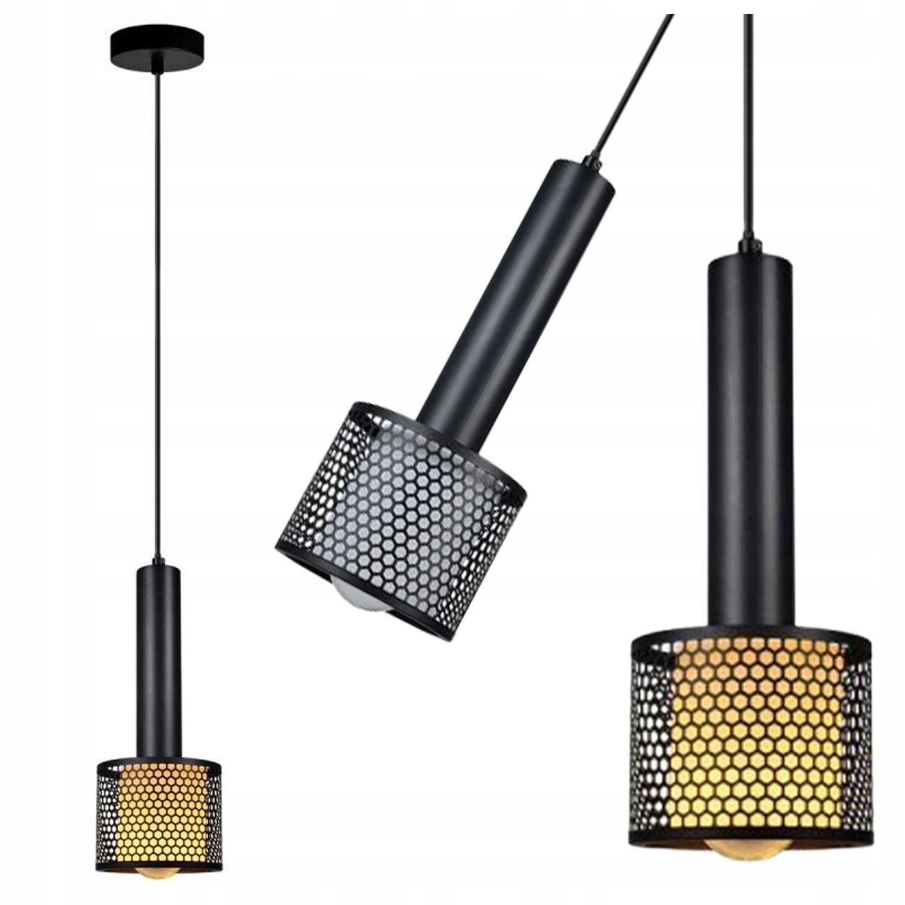 Závěsná Lampa Amo Černá 1XE27 Moderní Light Prestige 150 CM