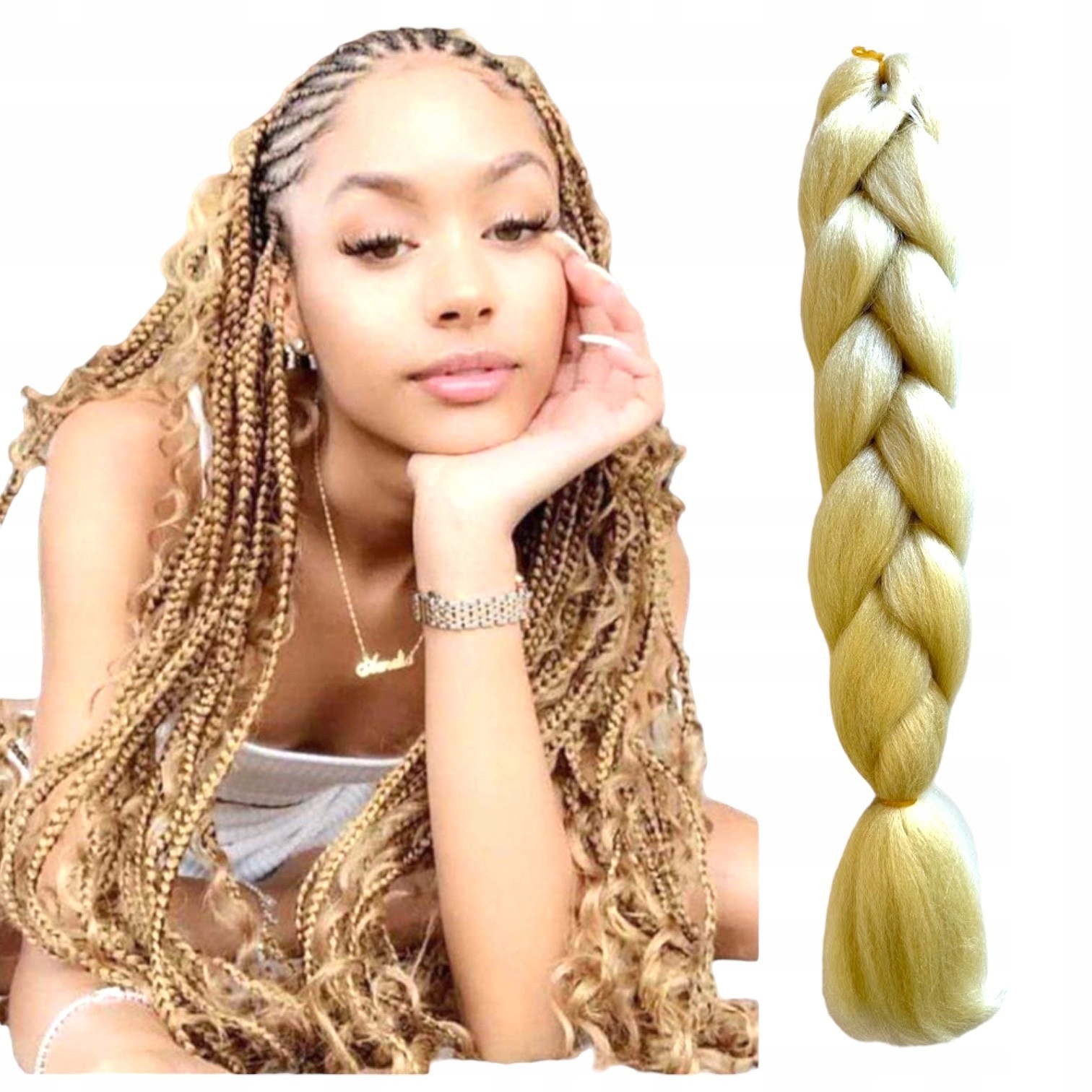 WŁOSY syntetyczne do Warkoczyków KOLOROWE długie