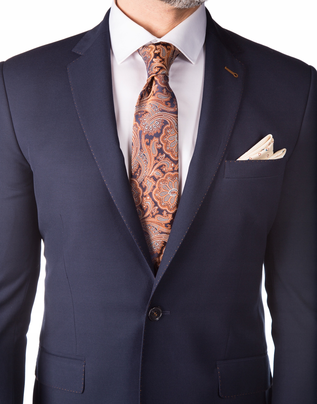 Pánský jednořadý oblek Slim tmavě modrý 182/104/90