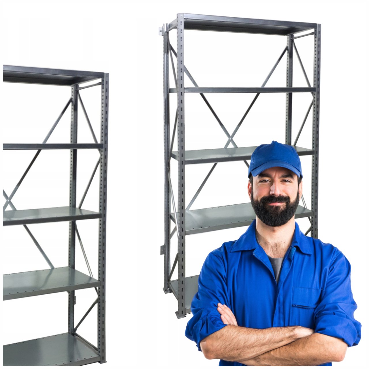 Silný Průmyslový Pozinkovaný Modulární Pozink Regál S 6 Polic M23