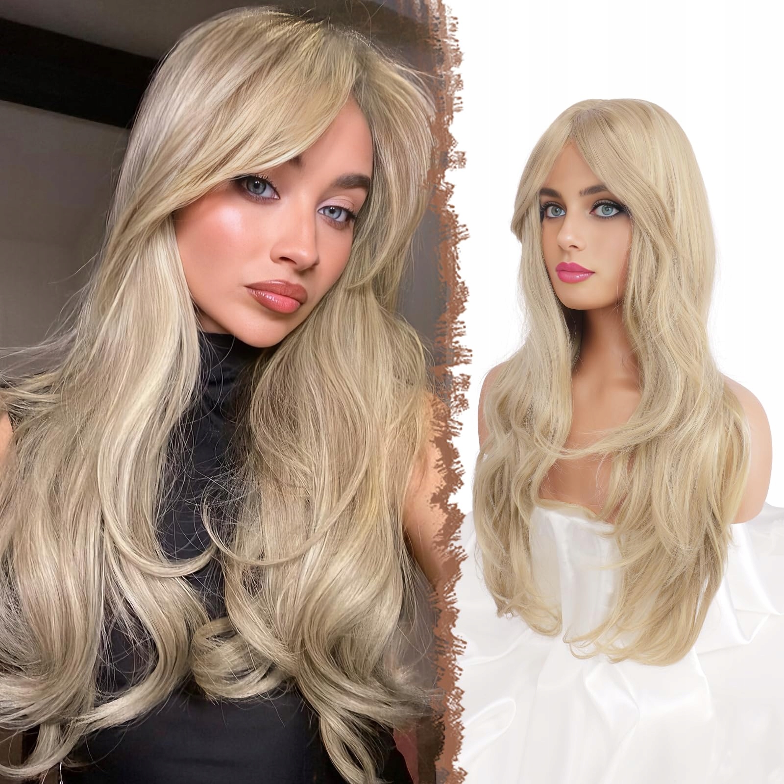 Feshfen Paruka Dlouhá Špinavý Blond 65 cm s ofinou, vrstvená, syntetická