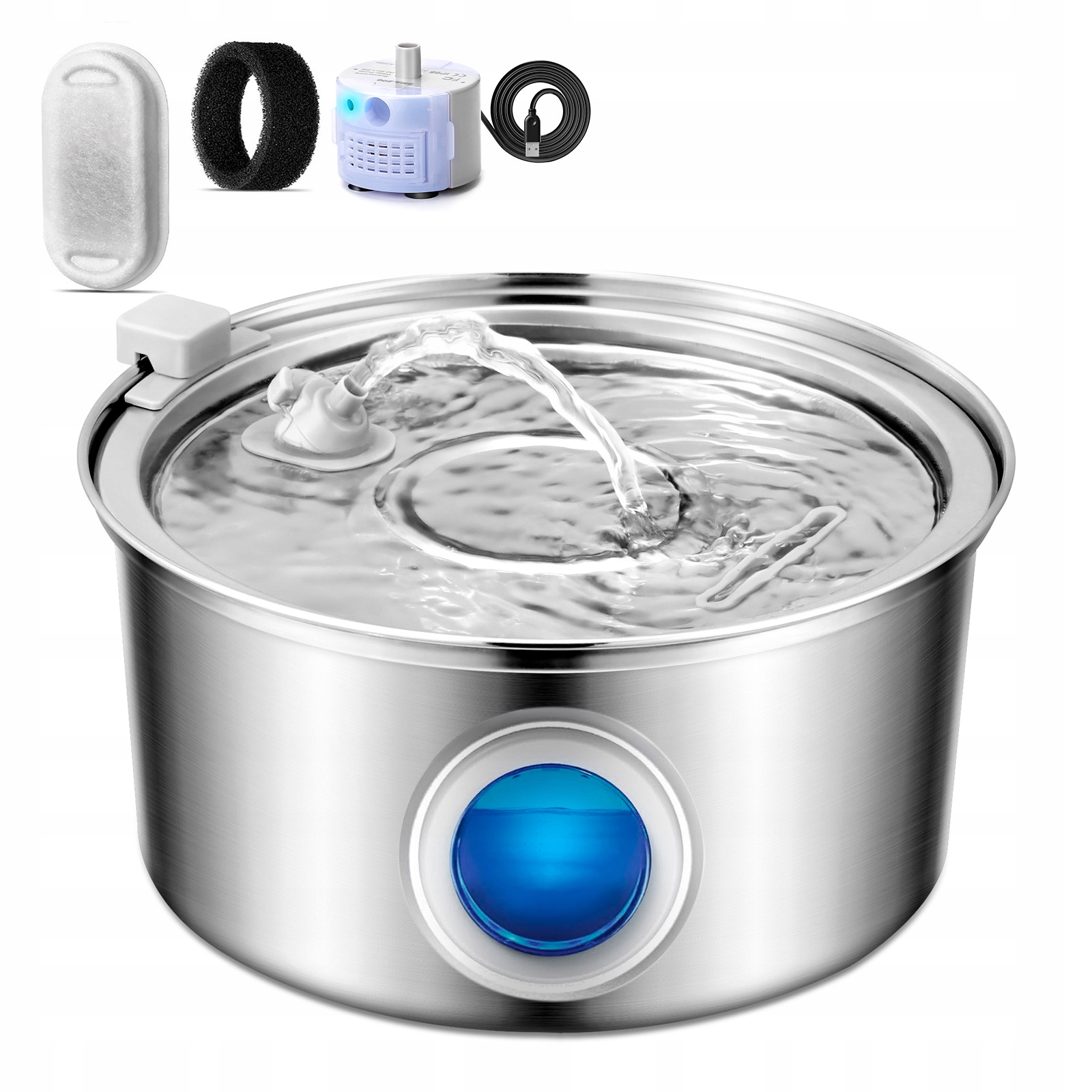 Levně Dávkovač vody pro kočky z nerezové oceli, 3,2 l, miska na pití pro domácí mazlíčky