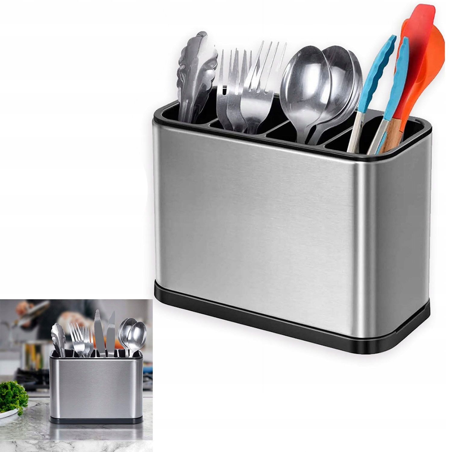 Levně Sušička Zásobník Na Příbory Organizér S Odtokem Ocel