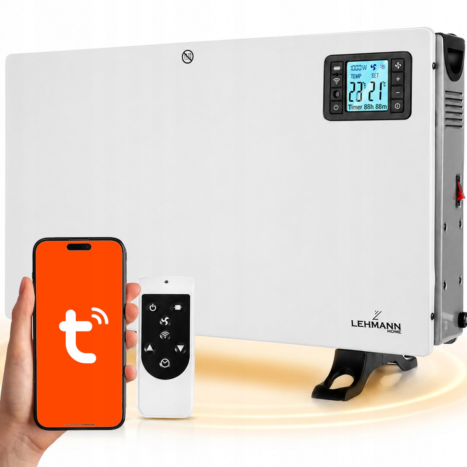 Elektrický Konvektorový Ohřívač, Energeticky Úsporný Wi-fi, Dálkové Ovládání, Led Časovač 2000 W