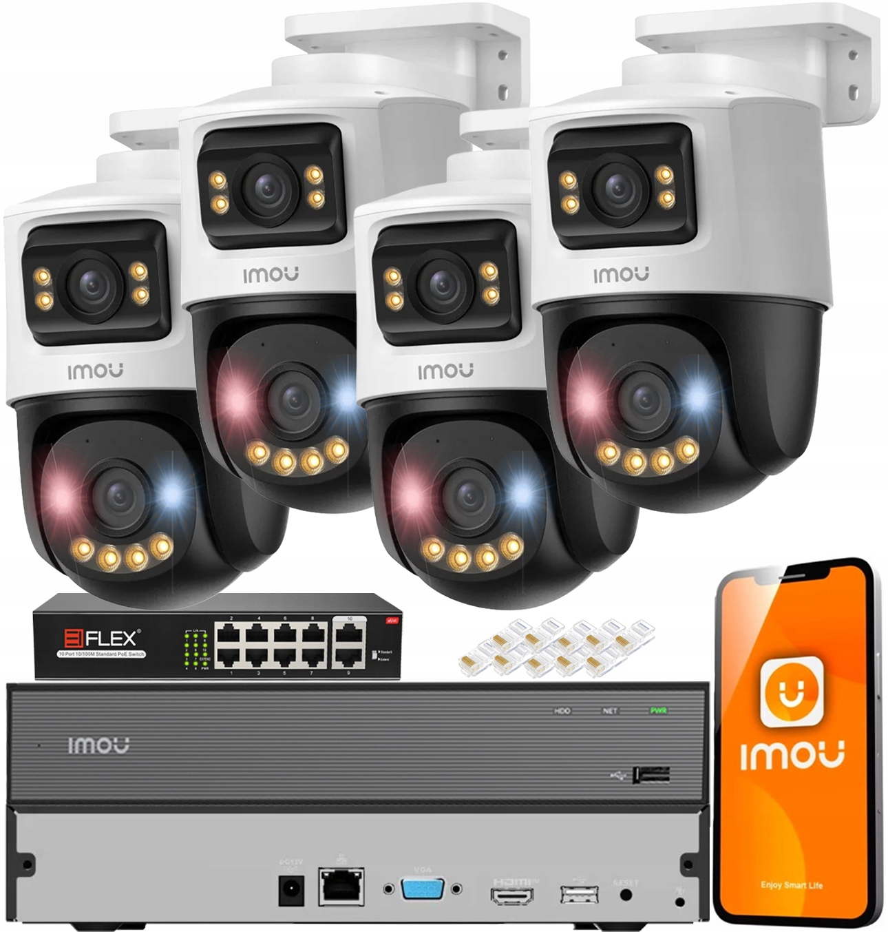 Sada monitorovacích kamier 6Mpx (3Mpx 3Mpx) 4x IPC-PS70FP-6M0 Imou Audio Led