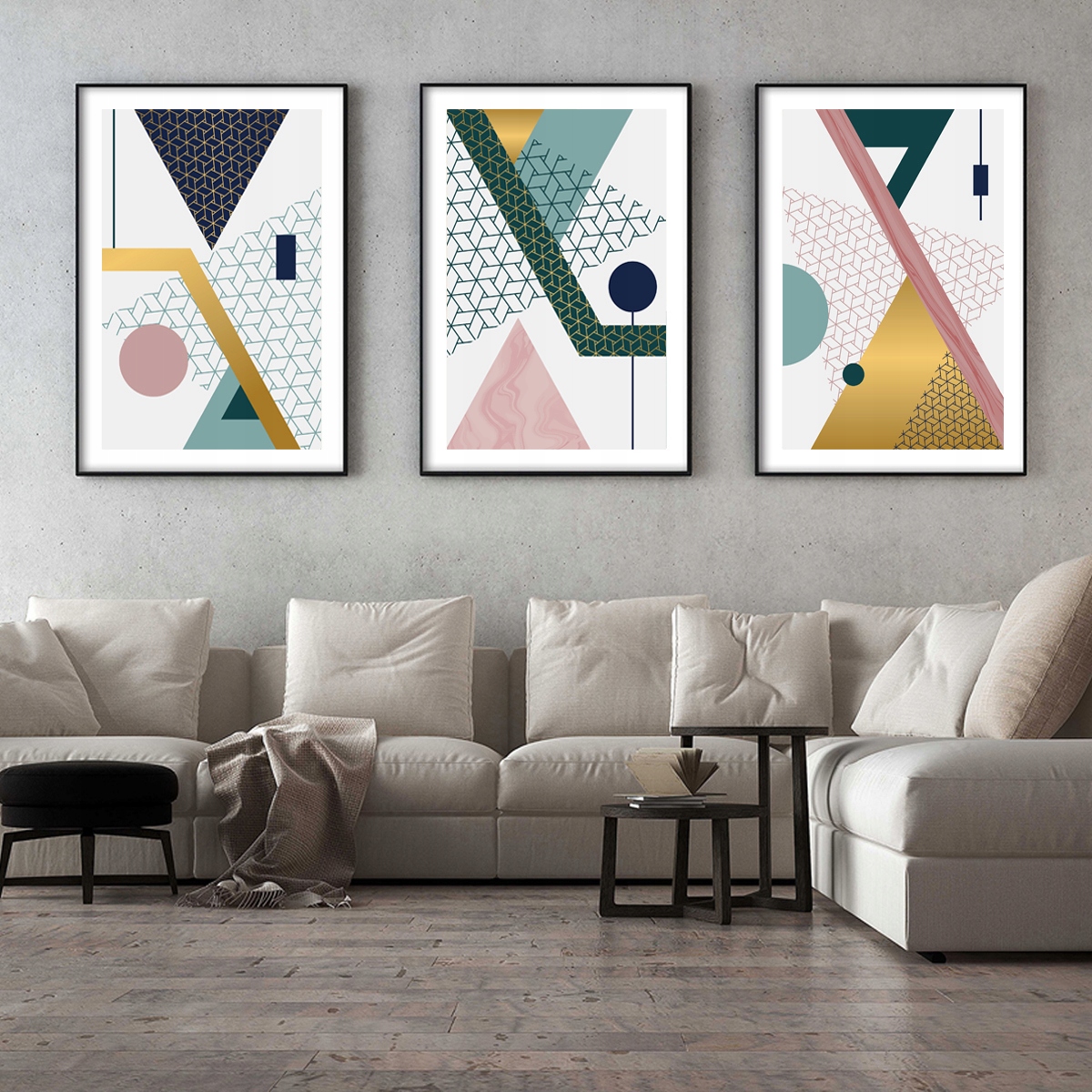 Nowoczense Plakaty Abstrakcja Geometria Złote XL Kod producenta PG_set_68