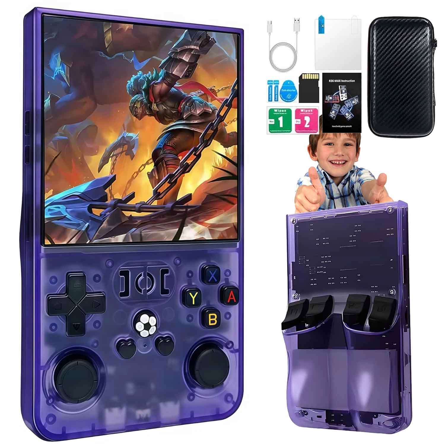 Przenośna Konsola R36MAX Do Gier Retro 18000GIER Linux 64GB Gameboy 4000mAh