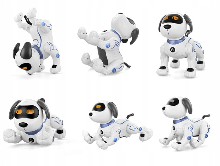 INTERAKTYWNY ROBOT ROBO PIES ZDALNIE STEROWANY GŁOSEM PROGRAMOWANIE Kolor dominujący biel