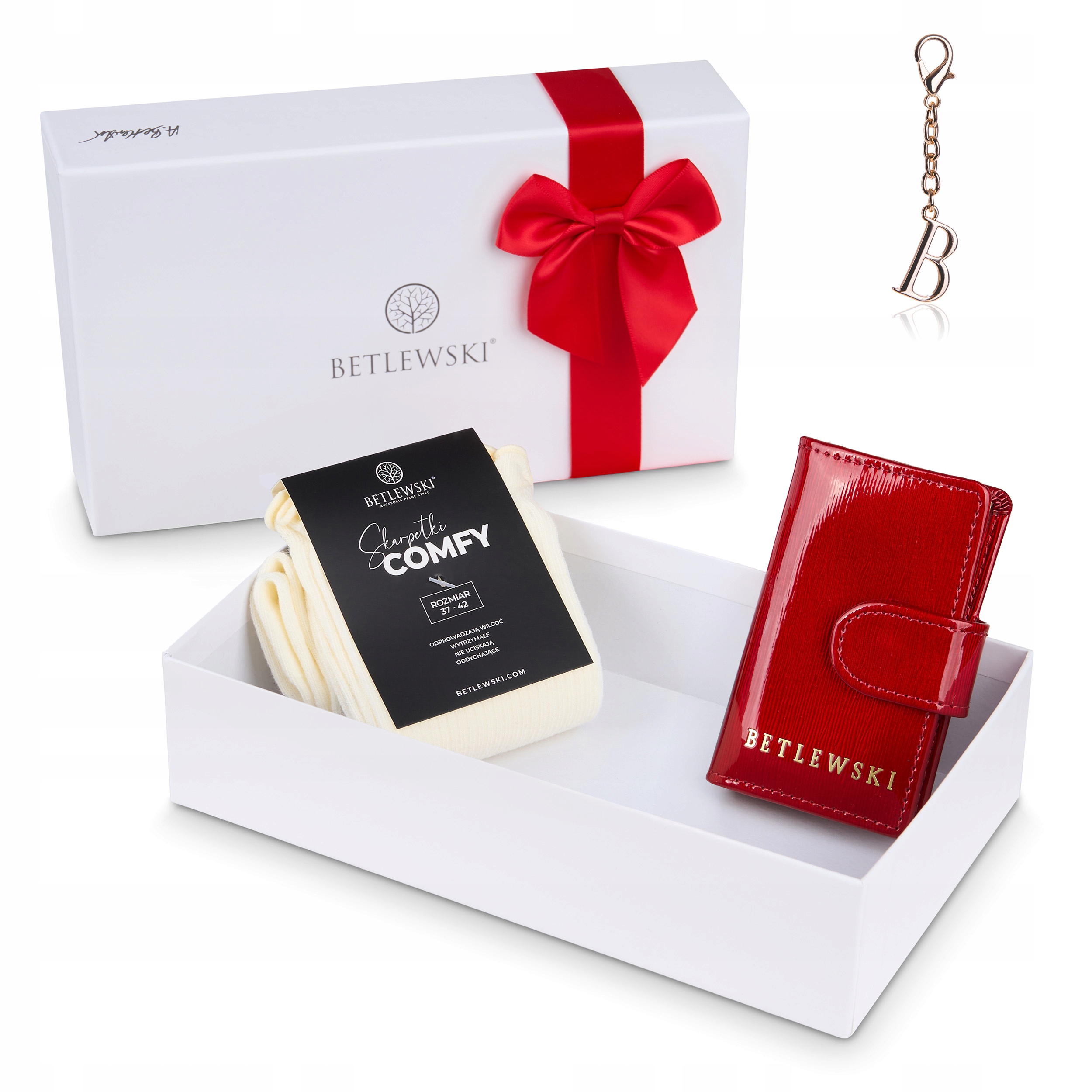 Betlewski dárková sada pro ženy, dámské ponožky a pouzdro na klíče