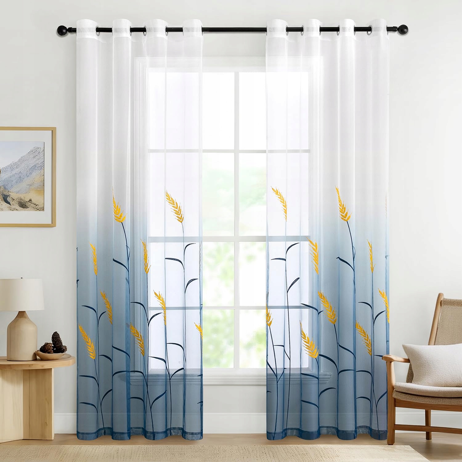 Záclony z voálu na průchodkách Průhledné 225 x 140 cm 2 kusy