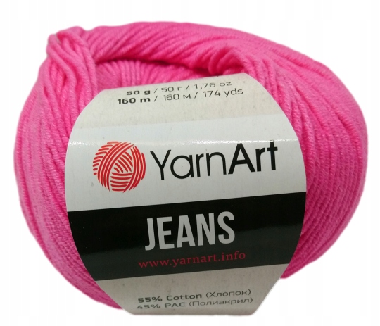 Włóczka YarnArt Jeans intensywny róż 42 amigurumi