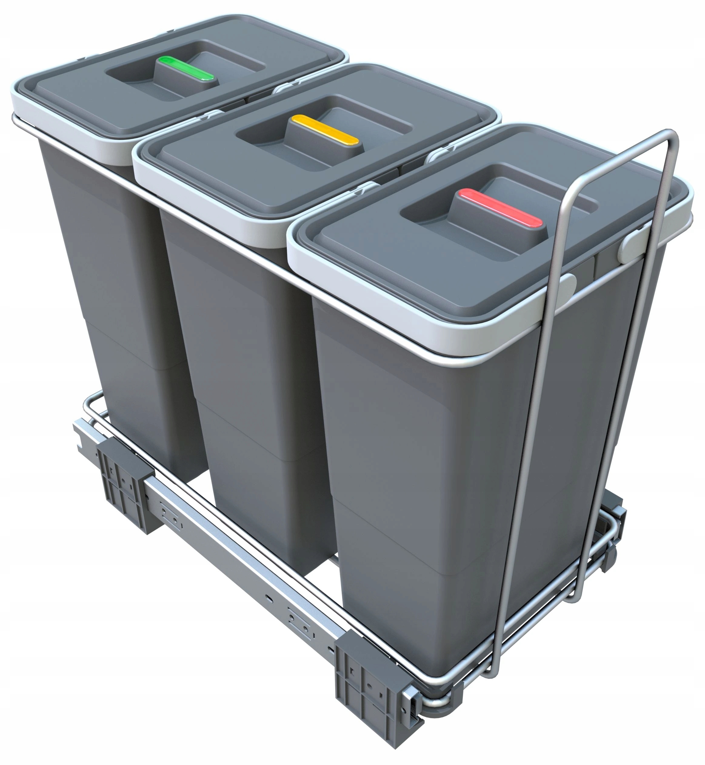 Vstavaný odpadkový kôš Elletipi Ecofil výsuvný, s rámom, 8+8+8 L, PF01 34