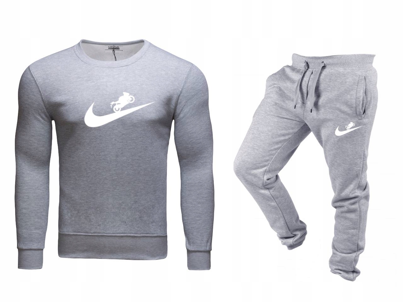 Tepláková Souprava Teplákovka Pánská Bez Kapuce Na Motorku Pohodlná Sportovní Šedá XXL