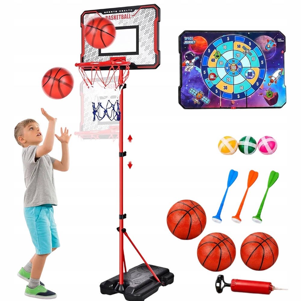Basketbalový Koš Nastavitelný 107-193 CM, Stabilní, Velký Pro Dospělé Děti