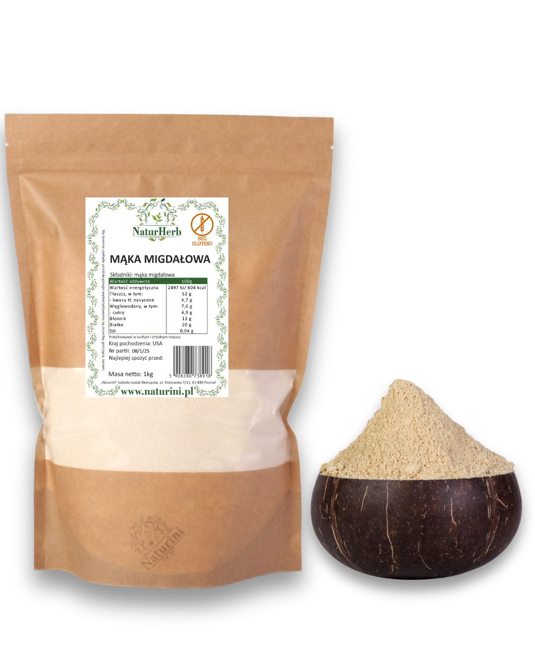 Levně Mandlová Mouka, Mandlová Mačka 1 Kg Naturini