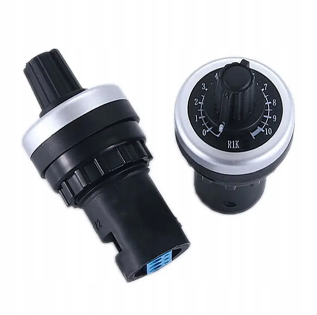 POTENCJOMETR OBROTOWY REZYSTOR NASTAWNY 1kOhm 22mm IP65 R10K DO FALOWNIKA Rodzaj jednoobrotowy