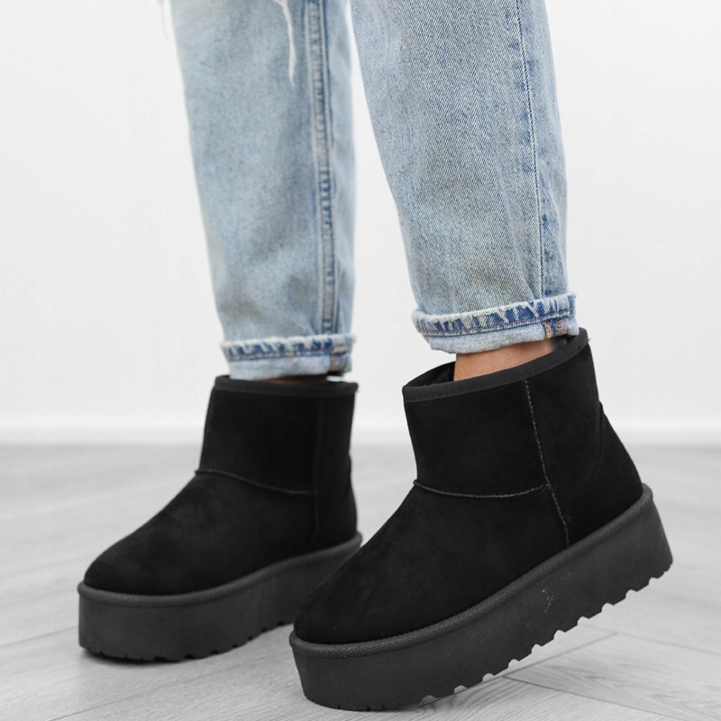 Czarne botki damskie platforma śniegowce TL241 r40 Rozmiar 40