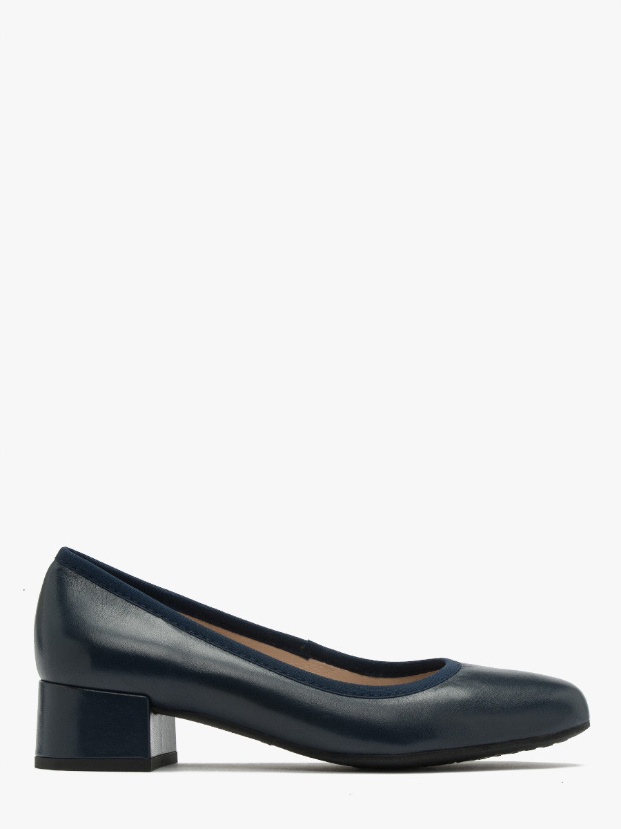 Buty damskie Ryłko czółenka skórzane granatowe 35