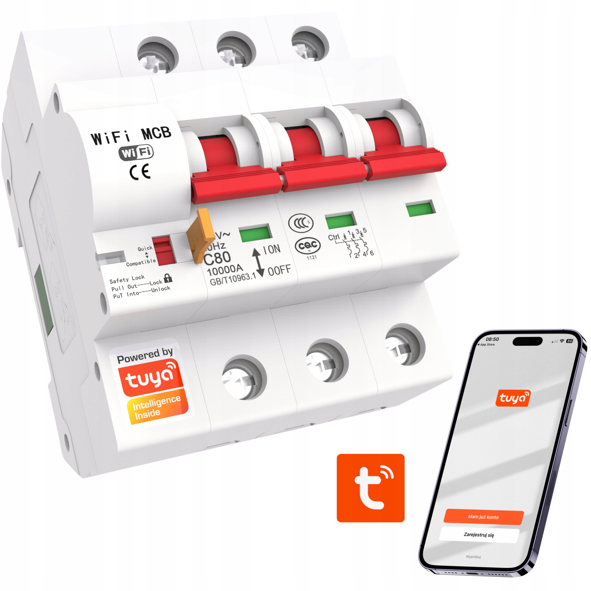 Bezpiecznik Sterownik Nadprądowy Trzy Fazy Fazowy Tuya Wifi Smart Home