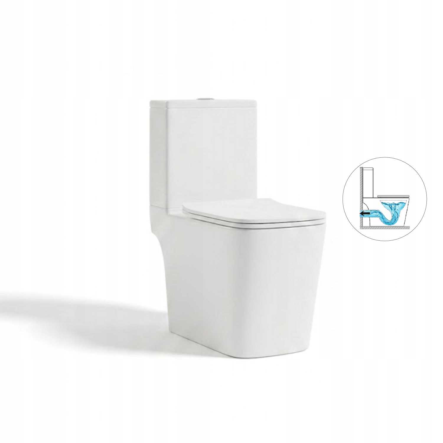 Wc kompakt bez příruby Helmken s deskou (polypropylen), horizontální odtok