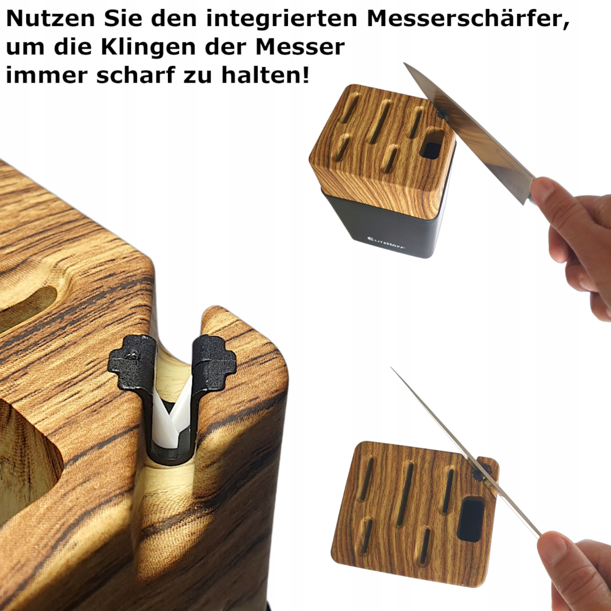 Stojak na noże Elitehoff 22 cm czarny tworzywo sztuczne Marka Elitehoff