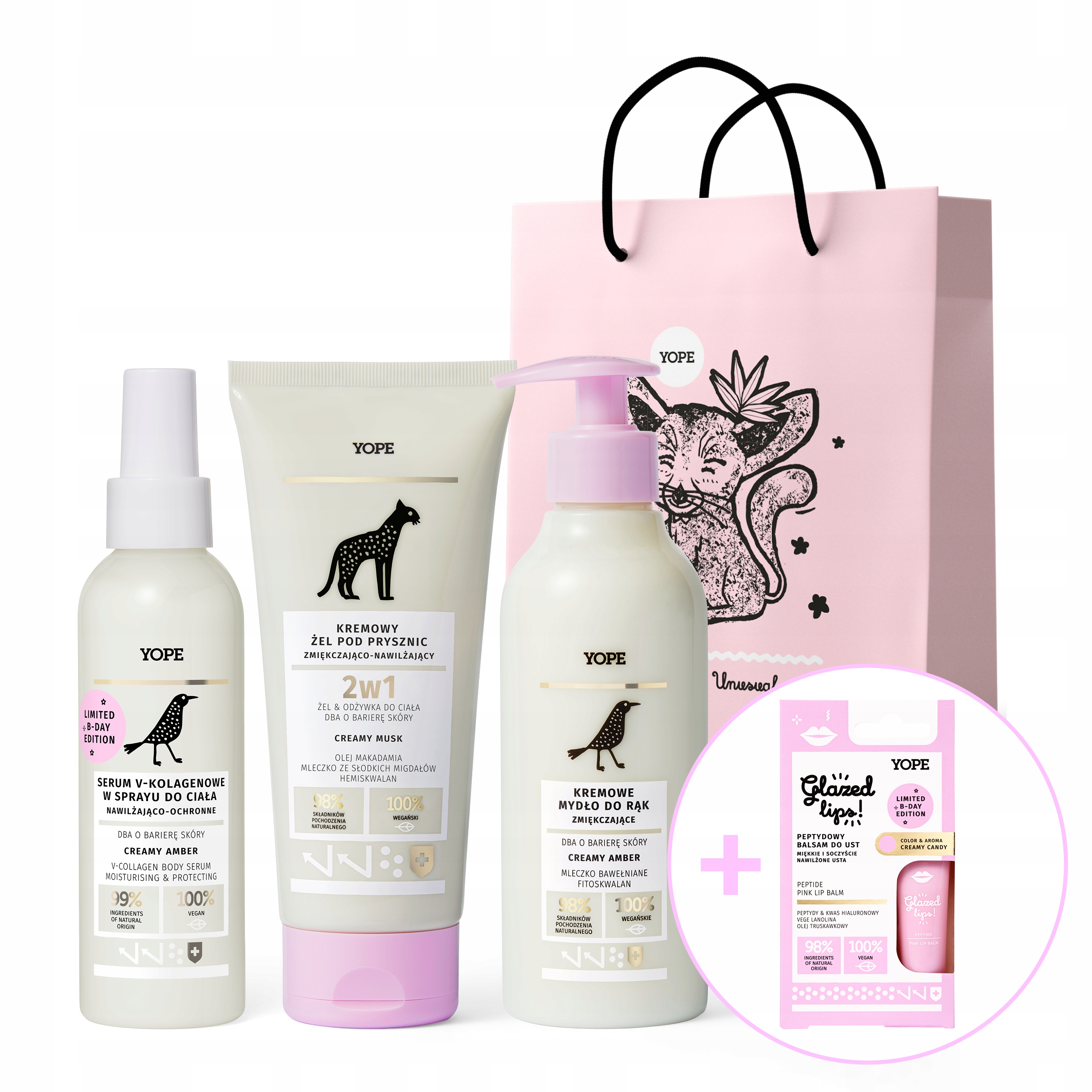 YOPE Zestaw kosmetyków CREAMY | pomadka GRATIS | torebka GRATIS