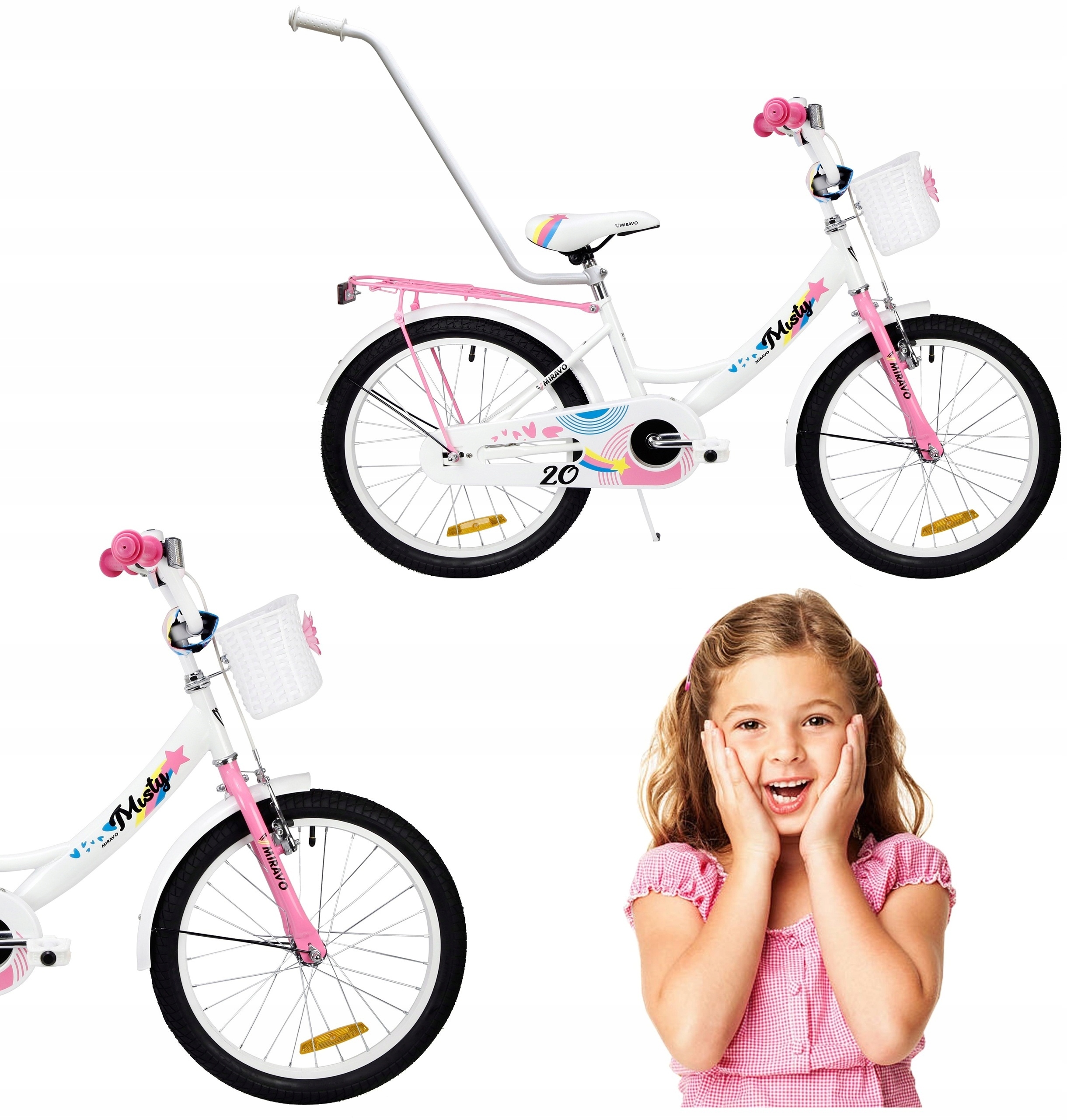 Rowerek Dziecięcy 20 Cali Dla Dziewczynki Z Koszykiem Prowadnik