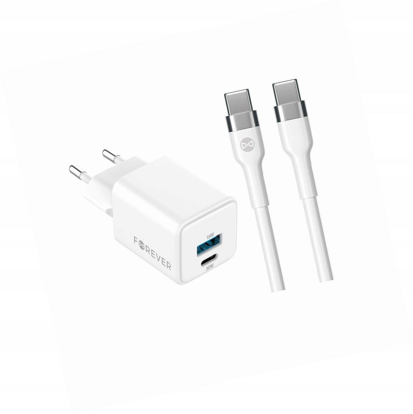 Szybka ładowarka GaN 30W Usb i Usb-c z kablem do Samsung Galaxy A56 5G