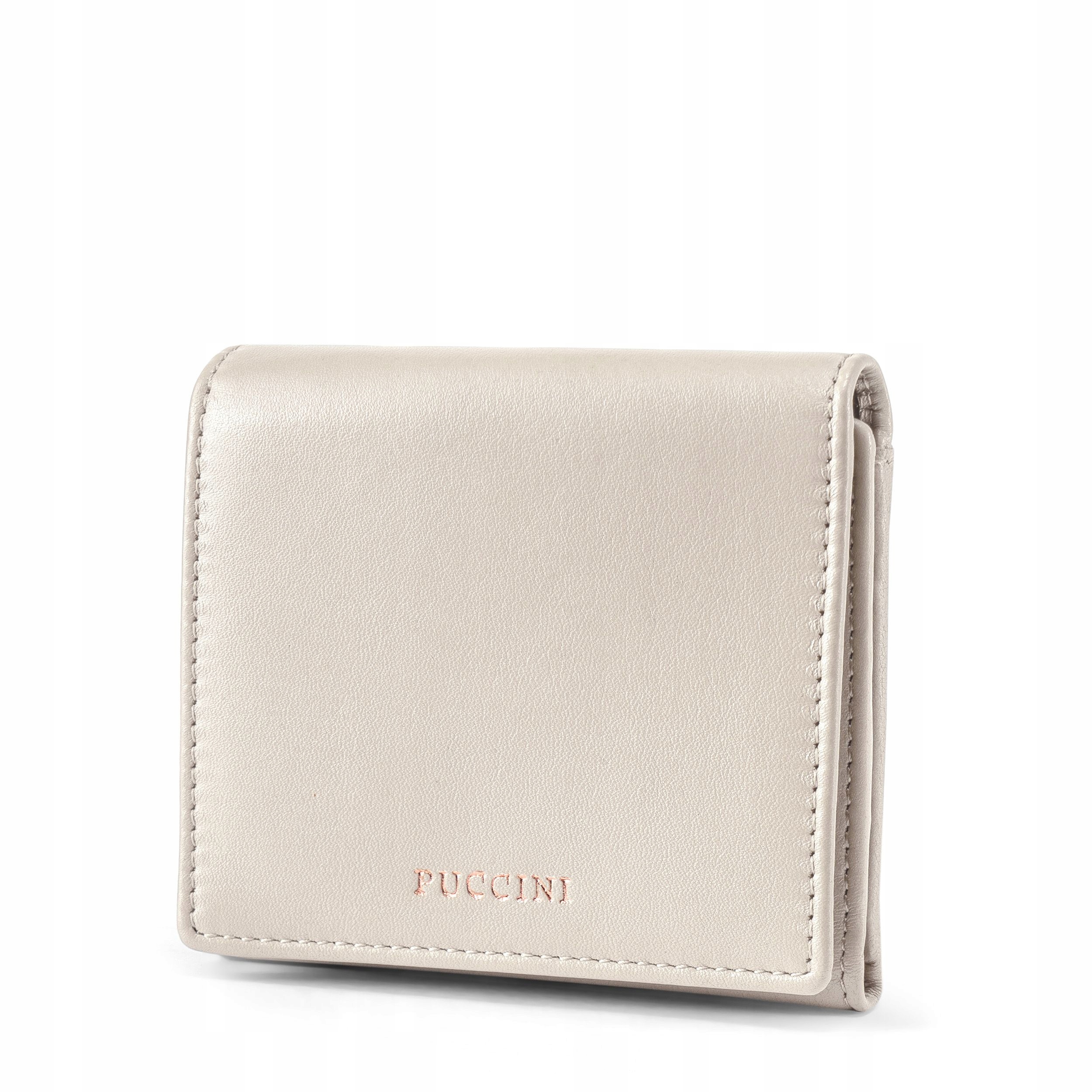 Portfel Damski Skórzany Mały Rfid Puccini Beżowy ZN9187-6A