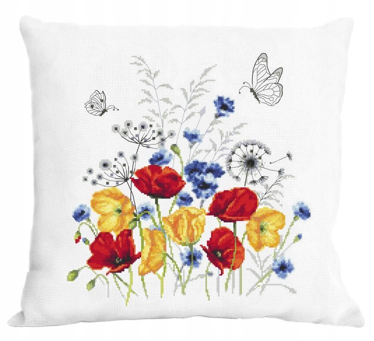 Vyšívací sada Polštář s makovou loukou
