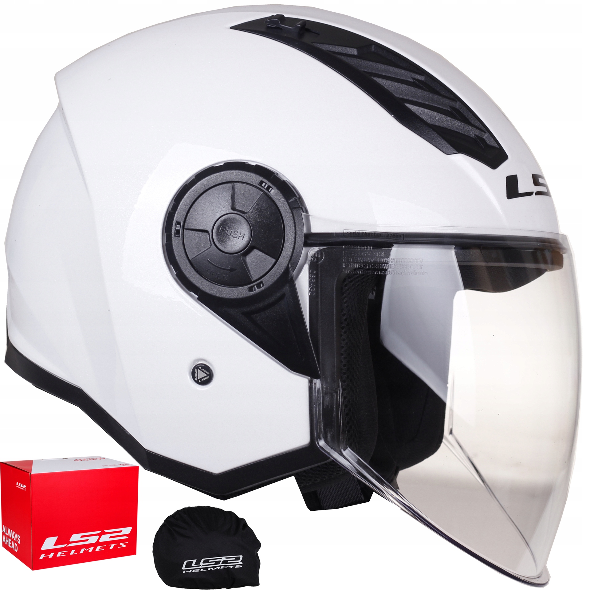 Prilba LS2 Airflow II Solid White Gloss Otvorená prilba na skúter OF616