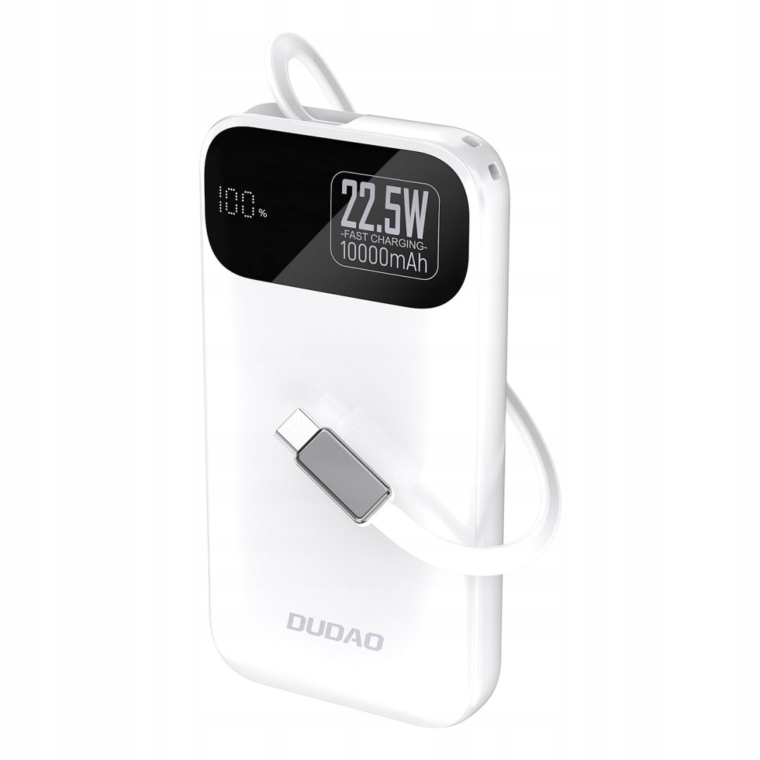 Powerbank K31 10000 mAh 22.5W Pd z wbudowanym kablem biały Dudao