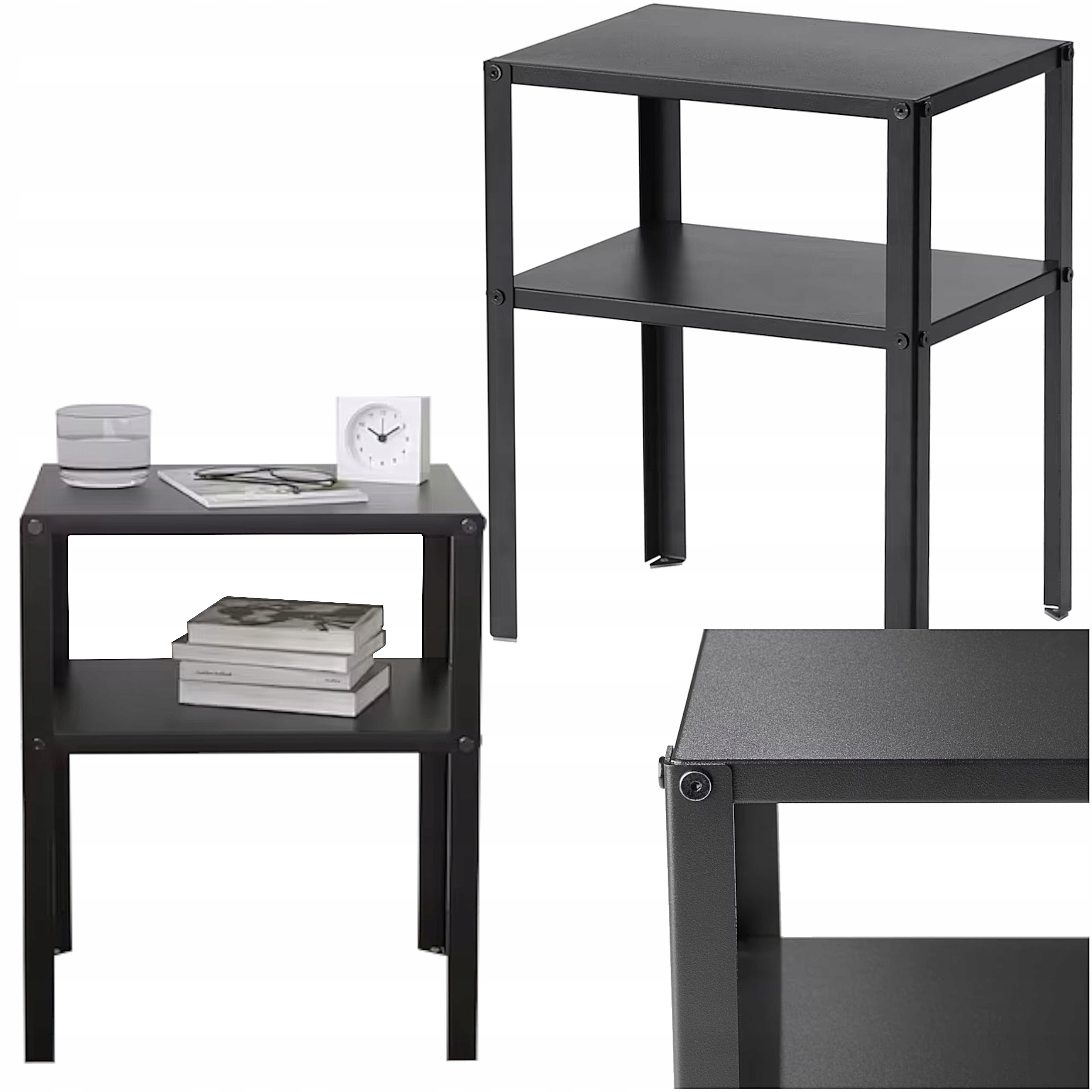 

Ikea Knarrevik Stolik Nocny Kawowy Loft Czarny