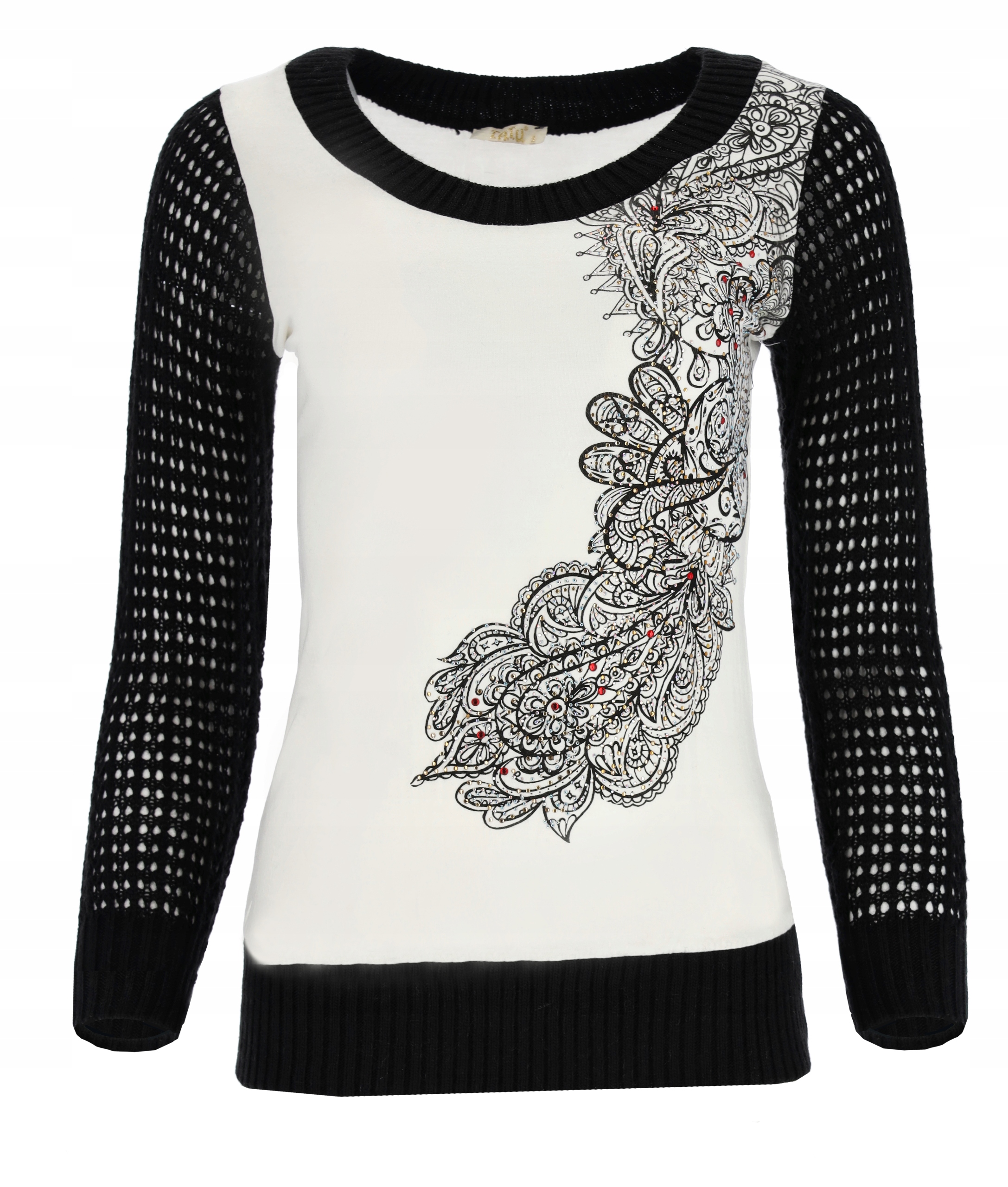 Dámský Svetr Elegantní, Přiléhavý, Pohodlný, Dlouhý Rukáv S Vzory