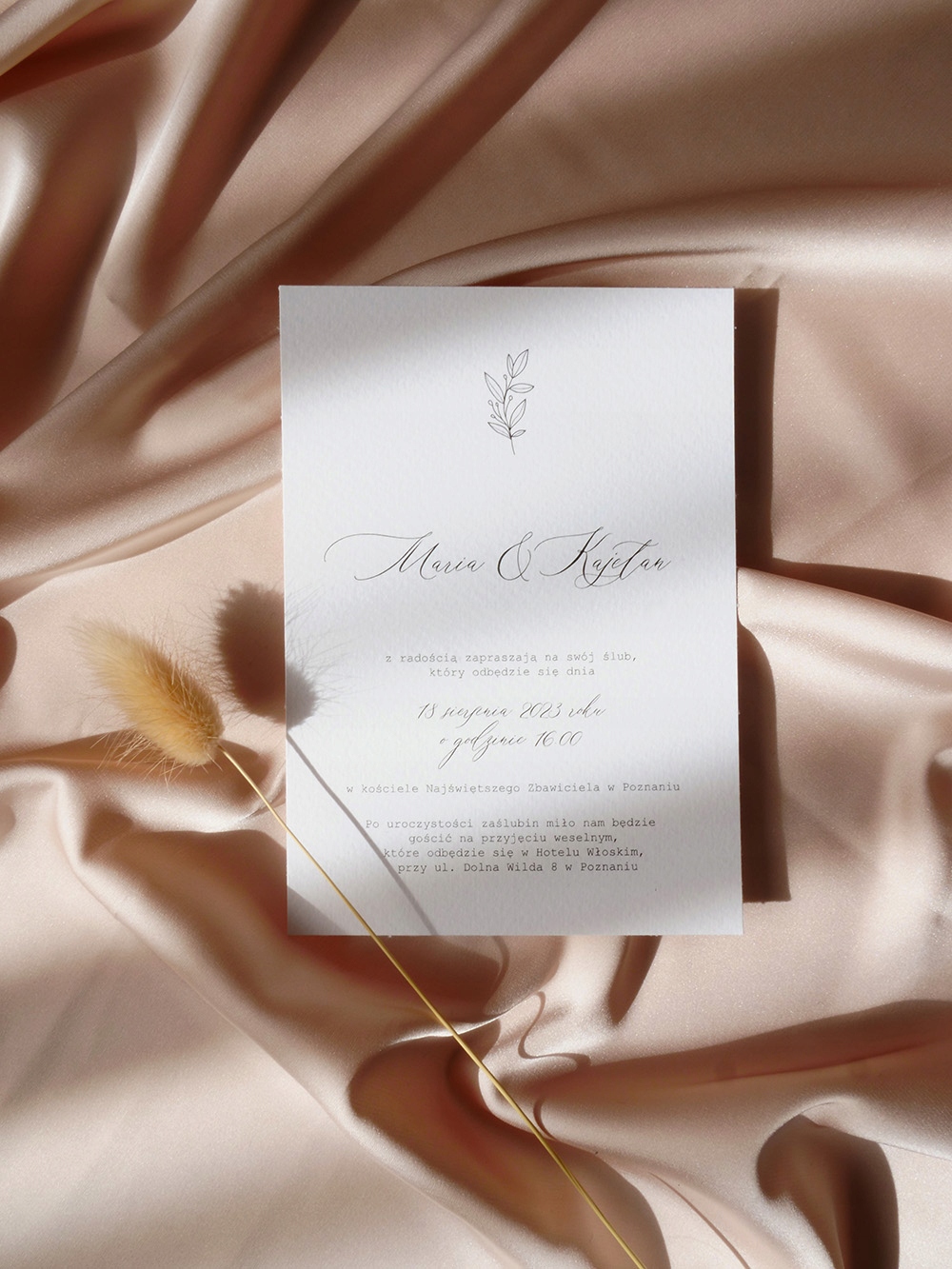 ZAPROSZENIE ŚLUBNE MINIMAL BOHO RUSTYKALNE WESELE