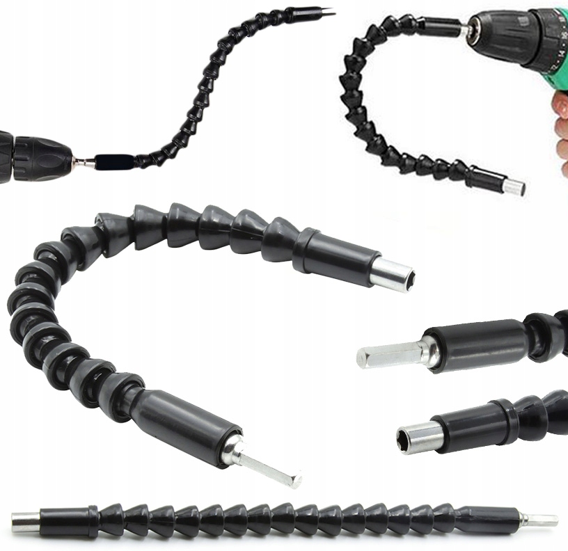 PRZEDŁUŻKA ELASTYCZNA DO BITÓW WIERTARKI WKRĘTARKI GIĘTKA 300MM DŁUGA