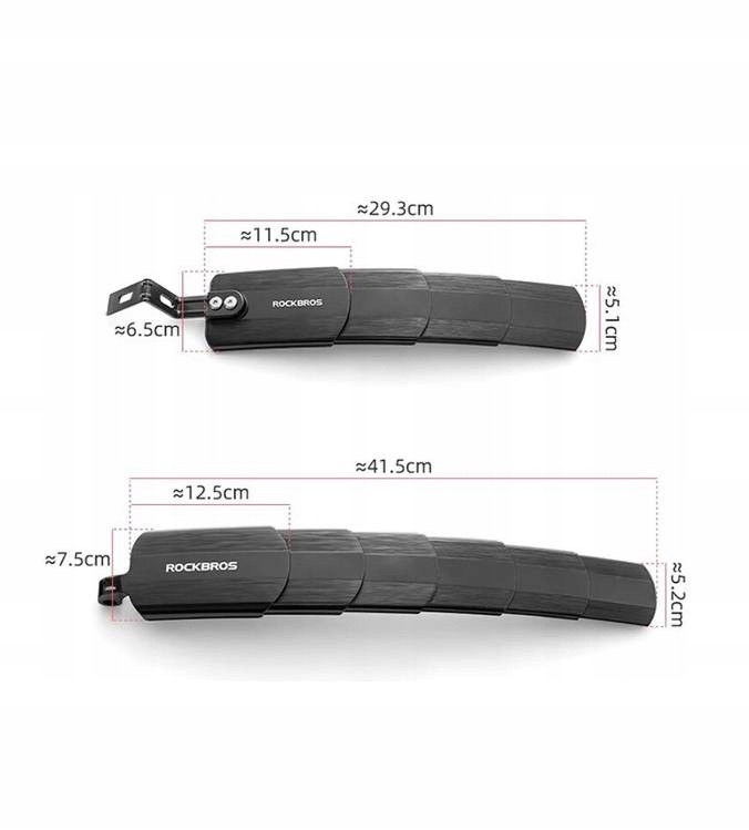 Składany zestaw błotników przód, tył ROCKBROS (28210002001) Model 282100020 01