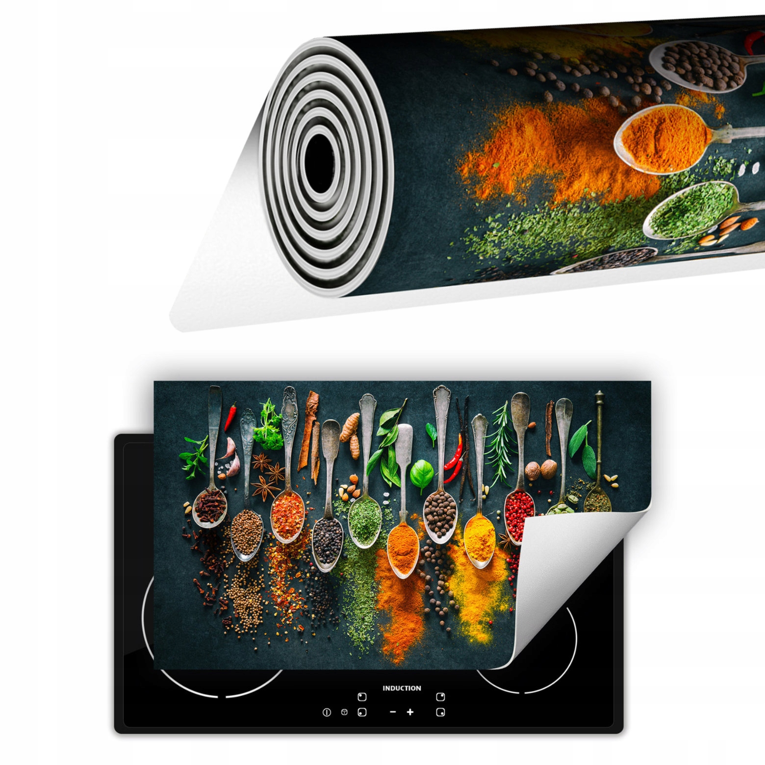 Vinylová Krytka Na Sporák Deska 90x52 Koření Lžíce