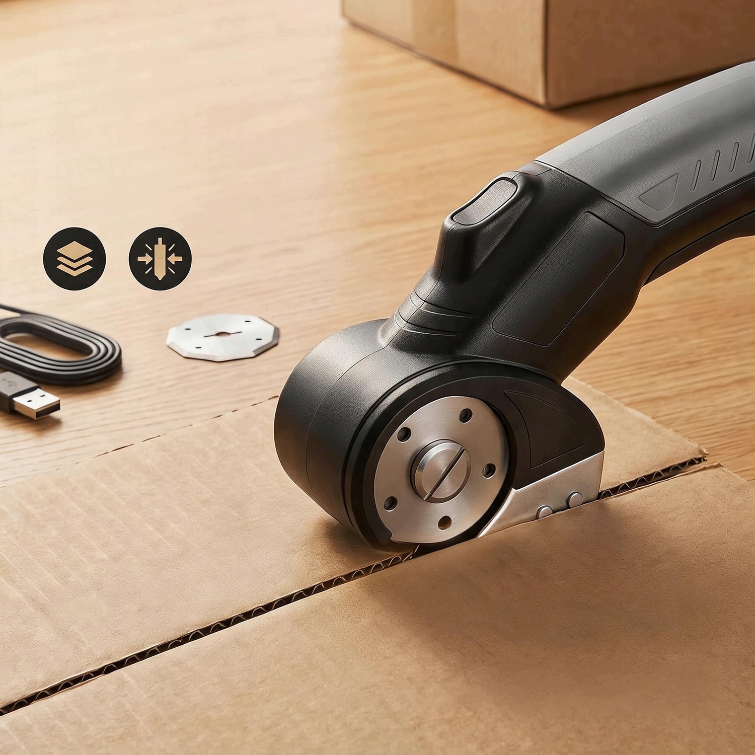 Belaidis siuvėjo pjovimo peilis audiniams ir kartonui 320 aps./min. su LED – nuotrauka 8