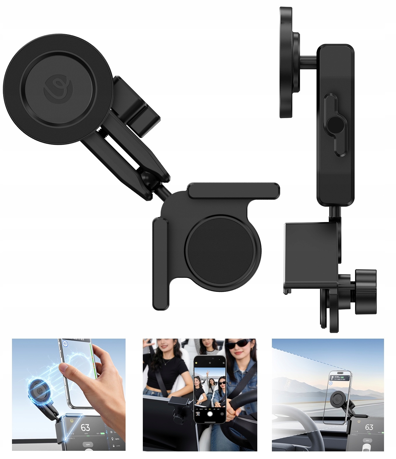 Uchwyt magnes MagSafe na telefon do ekranu nawigacji samochód Ulanzi SK28