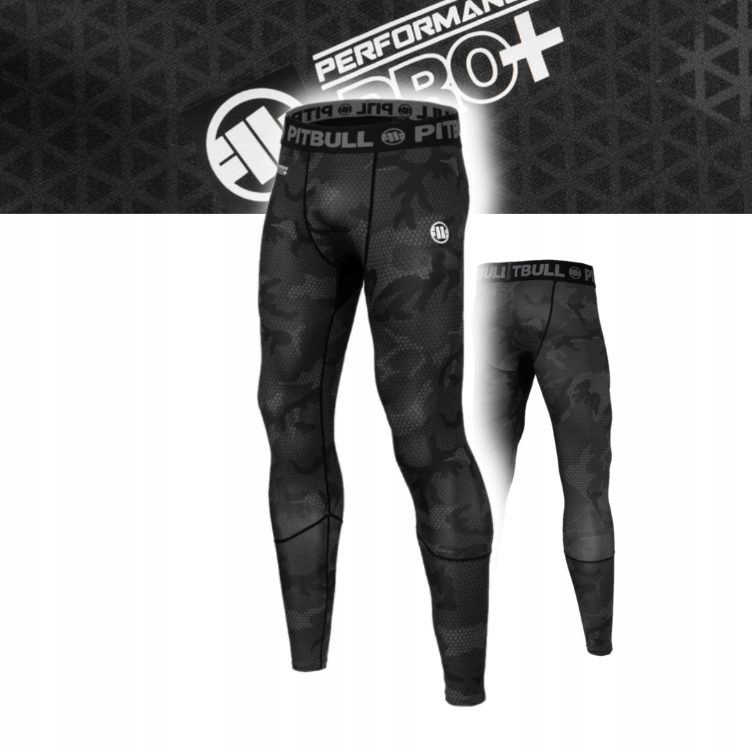 Pitbull West Coast Męskie Legginsy Treningowe Net Camo 2 All Black Camo S