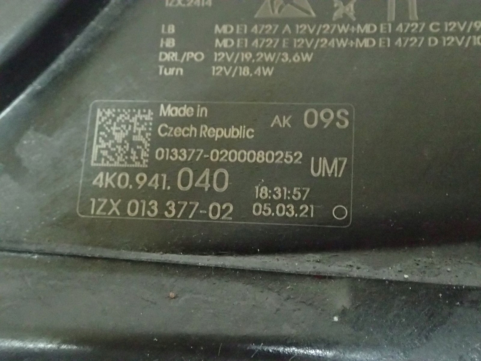 light right FULL LED MATRIX AUDI A6 C8 4K0941040