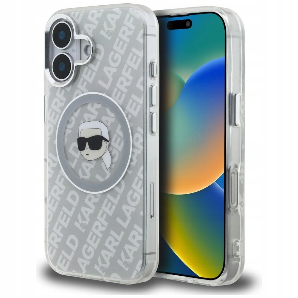 Etui Karl Lagerfeld IML Karl Head Logo MagSafe na iPhone 16 szare Karl
